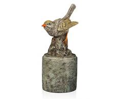 Arte Dal Mondo AL300BM Canari Sculpture Classique en Bronze Polychrome avec Base en marbre, 16,5x10x7 cm
