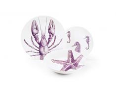 Excelsa Flore et Faune Set de table : 3 assiettes, cÃ©ramique