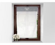 Soleil dOcre Brise bise brodÃ© en Coton 60x90 cm Emilie, Gris, 60 x 90 cm