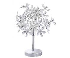 Reality, Lampe de table, Flower 1xE14, max.40,0 W Acryl, Multicouleur, Corps: metal, Chrome Ã:33,0cm, H:35,0cm IP20,Interrupteur de cordon