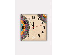 Bonamaison Horloge Murale en MDF, Multicolore, 30 x 30 cm