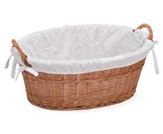 Prestige Panier Ã Linge en Osier doublÃ©, Naturel, 60Â x 43Â x 23Â cm