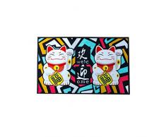 lachineuse Tapis DâINTÃRIEUR - Chat Japonais - 80 X 50 cm - Design Japonais