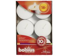 Bolsius Bougie Chauffe-Plat, Cire de Paraffine, Blanc, Lot de 18