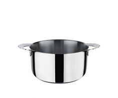 Alessi Mw101/20 Dressed Faitout en Acier Inoxydable 18/10 Brillant, Fond en Acier Magnétique Compatible avec la Cuisson Par Induction, à 20 Cm