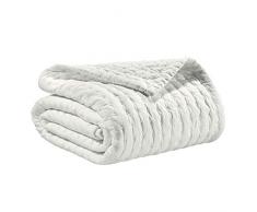 Vivaraise - JetÃ© de lit - Couvre-lit - Couverture lit - Drap lit - JetÃ© de lit dÃ©coration - 240 x 260-100% Coton Garnissage 86% Coton 14% Polyester - Blanc - Cham
