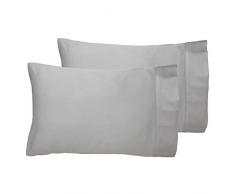 Parure de lit 100% Bambou â Taies doreiller de Style mÃ©nagÃ¨re (Lot de 2) (Gris Doux)