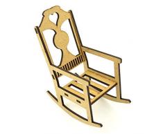 ELF en Bois sur lÃ©tagÃ¨re Fauteuil Ã Bascule, Accessoire, NoÃ«l, MDF, dÃ©coupÃ©es au Laser, Plat Lot