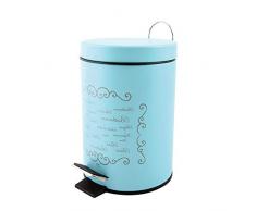 MSV 142003 Poubelle Ã pÃ©dale Paris 3l en mÃ©tal Bleu, Plastique, 30 x 20 x 15 cm