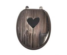 FRANDIS 191431 Abattant WC charniÃ¨res mÃ©tal, dÃ©cor CoeurDim Produit : 43,8 x 37,8 cm, 37,5x4x43,5 cm