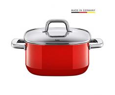 Silit 2101299547 Faitout Bas Ãmail, Rouge, 24 cm