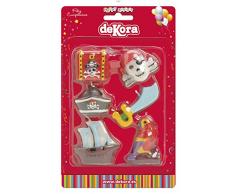 Pirates 345196 Lot de 6 Bougies, Cire, Rouge, 3 x 3 x 3 cm