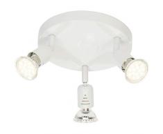 Brilliant AG G28834/05 Plafonnier LED Ã 3 lumiÃ¨res, MÃ©tal, GU10, 3 W, Blanc