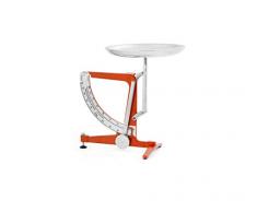 Kikkerland CU224 Balance de Cuisine mécanique, Acier Chromé, Rouge/Argent, 23,7 x 6,5 x 28,9 cm