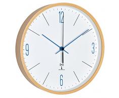 TFA-Dostmann 60.3524.06 Horloge Murale, Bois, Blanc/Bleu, 25,5 x 4,5 x 25,5 cm