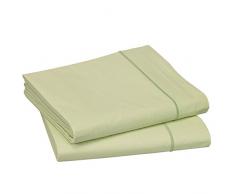 Blanc des Vosges Uni 57 Fils Housse de couette - Coton - Tilleul - 260x240 cm