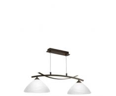 EGLO 91433 Suspension, MÃ©tal, E27, Marron, Blanc