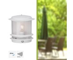 Brilliant AG 47897/05 Hollywood Applique Murale ExtÃ©rieure avec DÃ©tecteur Aluminium/Plastique 60 W E27 Blanc