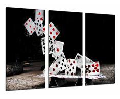 Tableau Moderne Photographique, Impression sur bois, Jeu de société, Poker Card Tower, Casino,, 97 x 62 cm, ref. 26928