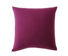 Blanc des Vosges Uni Jersey Taie Coton Cyclamen 65 x 65 cm