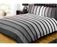 Rapport Housse de Couette Soho à Rayures Noires, Noir Blanc Gris,
