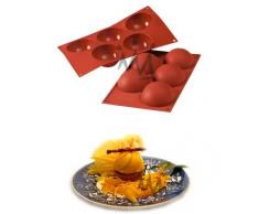 silikomart SF 001 Moule Demi Sphère 70 mm, Autre, Rouge Brique