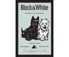 Lalee Empire 537416 Miroir imprimé Whisky Black and White avec Cadre en Plastique façon Bois 20 x 30 cm