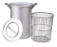 Agnelli Asparagera/Zamponiera Faitout avec Panier et Couverture BLTF Aluminium 16 cm 16 litres Argent