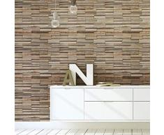 AdhÃ©sif Mural Parement de Bois | RevÃªtement mural AdhÃ©sif - Sticker Mural MatÃ©riaux Salle de Bain Cuisine Salon | Ambience Sticker Autocollant Papier Peint - 40 x 40 cm - 1 PiÃ¨ce