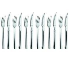 Amefa 703800Z200B21 Chuletero MÃ©nagÃ¨re 12 piÃ¨ces avec Couteaux Ã Steak/Pizza en Acier Poli 18/10