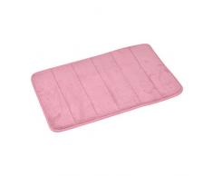 Douceur dInterieur 6GMB271RS Vitamine Tapis Mémoire de Forme Uni Polyester Rose Poudré 60 x 40 x 1 cm