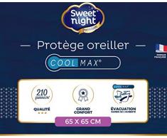 Sweetnight - Protège Oreiller 65x65 cm | Tissu Coolmax® | Anti Transpiration| Respirant | Fermeture à Rabat | Qualité Hôtellerie de Luxe