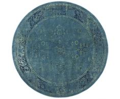 Safavieh Tapis dinspiration Vintage, Tissé Fibre de Viscose douce Tapis Rond en Turquoise / Multicolore, 182 X 182 cm