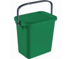 CURVER 00364-208-00 Poubelle Bio 25,7x20,1x23,9cm Vert/Argent, Plastique, 7 x 20,1 x 23,9 cm