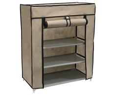 Compactor Home RAN6960 Set de 12 Commode de Chaussures, Polypropylène, Marron, 59 x 29 x 72 cm