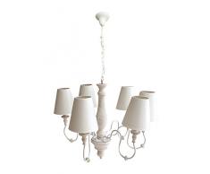 Moycor Ã©clairage Lampe Suspension Bois 6 Ecrans 50 x 57 cm