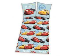 Herding DISNEYS CARS 3 Parure de Lit Réversible, Housse de Couette 135 X 200 cm, Taie dOreiller 80 x 80 cm, Flanelle