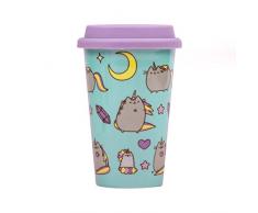 Pusheen PUSHTRVLMPP Tasse de Voyage, CÃ©ramique, Multicolore, 15 x 9,5 x 9,5 cm