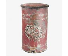 Better & Best Poubelle à pédale Ronde Haute en vin, Vieilli oxydé, Dimensions 27 x 27 x 45 cm, matériau : Fer/Peint, Taille Unique