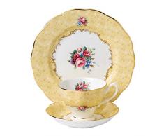 Royal Doulton Statuette 1990Â Tasse/Soucoupe et Assiette 20Â cm Bouquet, Blanc, Lot de 3