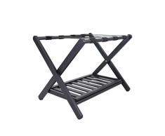 Penguin Home 3416 Porte-bagages classique en bois massif pliable pour la maison, la chambre Ã coucher et les voyages 67 x 47 x 50 cm â Noir, dense, W67 x D47 x H50 cm