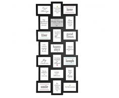 Innova PI03447 Maggiore 15 Cadre Multi Vues pour 21 Photos Résine Noir 101,3 x 45,6 x 2 cm