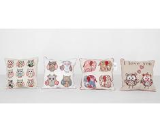 Sukima Decor Patchwork Coussin, Combinaison de Polyester, Multicolore, 30Â x 30Â x 20Â cm, Lot de 4