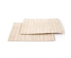 LinenMe Torchons, 47x70 cm, Collection Pinstripe Kitchen, en Lin, Set de 2, Blanc