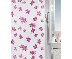 Spirella Bessy Rideau de Douche Plastique PEVA Opaque, 180Â x 200Â cm, Rose Fuchsia/Vert