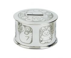 Edwin Flasque & Co Enfant Teddy et ami Design Tirelire, en Ã©tain