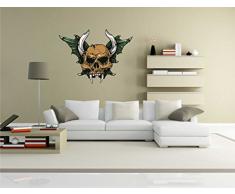pinkelephant Autocollant Mural Tête de Mort 029 â Dégoûtantes Tête de Mort â Sticker Mural 70 x 52 cm