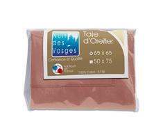 Nuit des Vosges 2172324 Cotoval Taie dOreiller Uni Coton Vieux Rose 65 x 65 cm