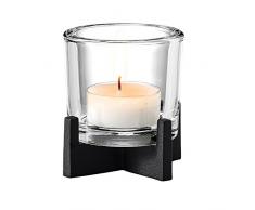 blomus 65550 Bougeoir à Bougie Nero Taille S, Verre, Noir/Transparent, 11 x 11 x 13 cm
