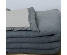 Couverture Laine Anthracite/Souris 220 x 240 cm - POYET MOTTE - Gamme Aubisque - Made in France